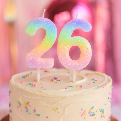 [BH511] VELA NÚMERO "DEGRADÉ GLITTER" X12UN. - comprar online