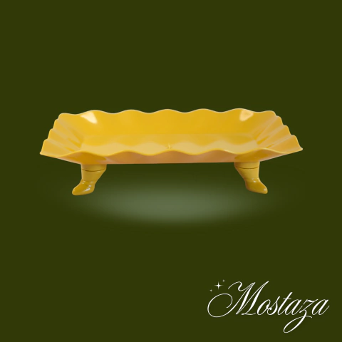 Imagen de [BH347] BANDEJA RECTANGULAR CON ONDAS "SPRINKLES" COLOR NEUTRO