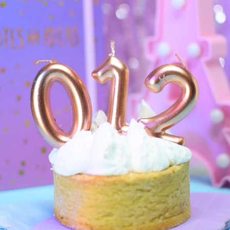 [CL365] VELAS NUMERO POP CANDLE "METALLIC" X12 UN