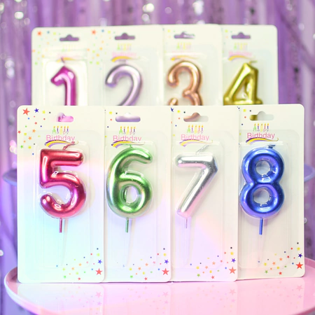 [CL365] VELAS NUMERO "METALLIC" X12 UN - comprar online