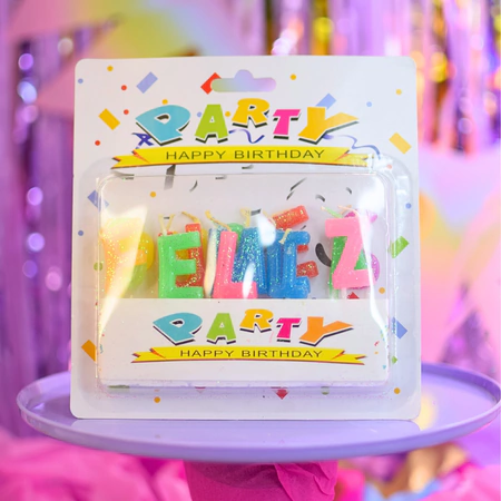 [CL970] VELAS "FELIZ CUMPLEANOS" GLITTER