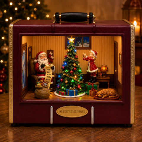 [CM123] MALETA DIORAMA "SANTA CLAUS" - CON MÚSICA, LUZ Y MOVIMIENTO