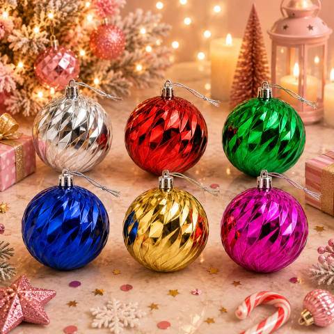 [CM56] ESFERAS NAVIDEÑAS "DIAMOND" X6PCS.