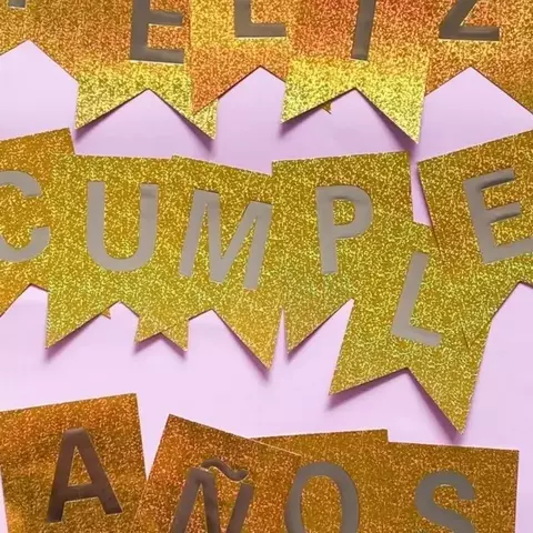 [EZ122] BANDERINES FELIZ CUMPLE "LASER"