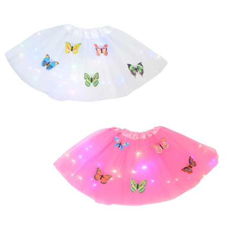 [EZ981] POLLERA TUTÚ LED CON MARIPOSAS 40CM