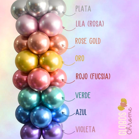 [U20-005] GLOBOS CHROME 12" POP BALLOON X50 UN