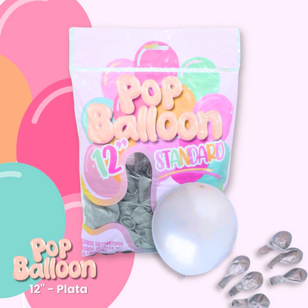 [U20-007] GLOBOS STANDARD 12" POP BALLOON X50 UN - Casa Lavalle