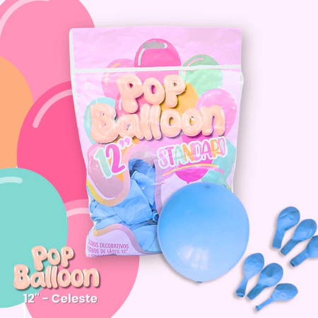 [U20-007] GLOBOS STANDARD 12" POP BALLOON X50 UN - tienda online