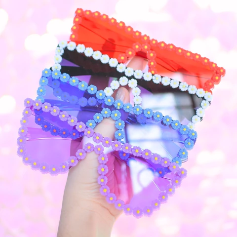 [BH194] ANTEOJOS RECTANGULARES MARGARITAS X6UN. - comprar online