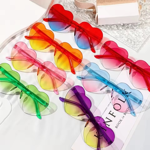 [BH208] ANTEOJOS "CRYSTAL HEART" DEGRADÉ X6UN. - comprar online