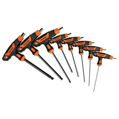 Juego 8 Llaves Allen Milimétrica En T Punta Bola Truper 100934