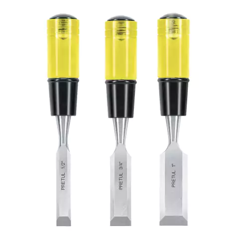 Set Juego 3 Formones 13 19 25 Mm De Acero Para Carpintero Pretul 29974