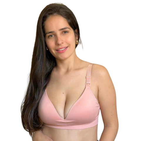 Lançamento Sutiã de Amamentação Liso Premium - Rosa - comprar online