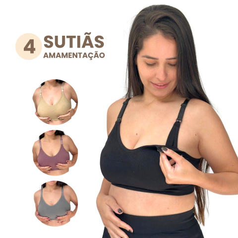 Lançamento - Kit com 4 Sutiãs de Amamentação - Melissa - comprar online