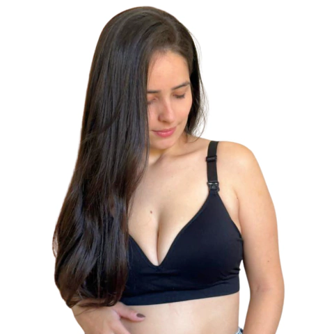 Lançamento Sutiã de Amamentação Liso Premium - Preto