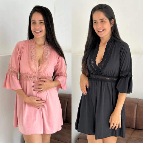 Kit com 2 Camisolas Curta Renda - comprar online