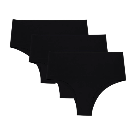 Kit com 3 Calcinhas Cintura Alta Sem Costura Corte a Laser - comprar online