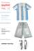 Camiseta Argentina aniversario 50 + Bermuda + Zapatilla Samba