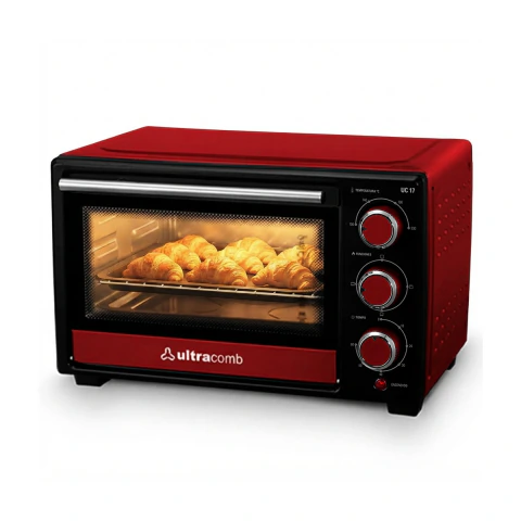 Horno Eléctrico de Mesa 17litros Ultracomb Uc-17 Color Rojo/Negro 1280W con bandeja y rejilla