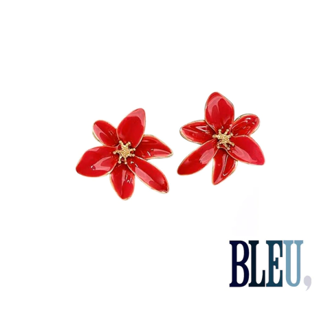 Brinco LÍRIO - Bijuteria de flor esmaltada - comprar online
