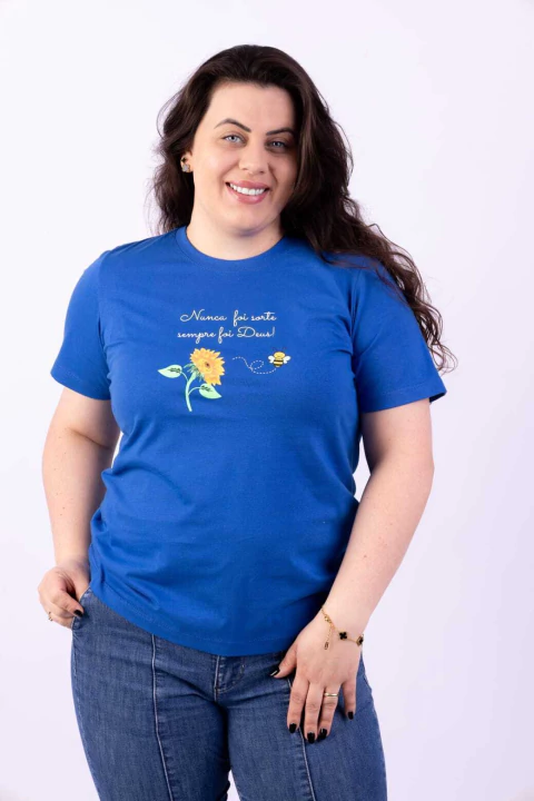 T-Shirt Nunca foi sorte azul royal