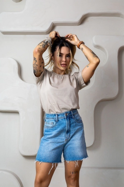 T-shirt lisa bege naturally