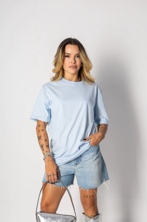 Max t-shirt lisa azul bebê - comprar online