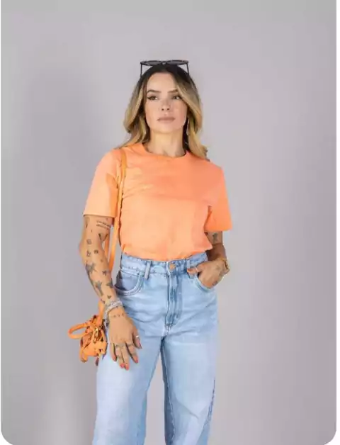 T-shirt lisa laranja pôr do sol