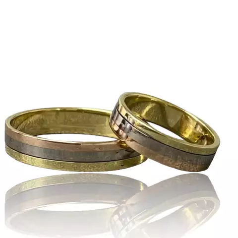 Alianzas de Oro 18klts Tricolores pulidas y Satinadas. - comprar online