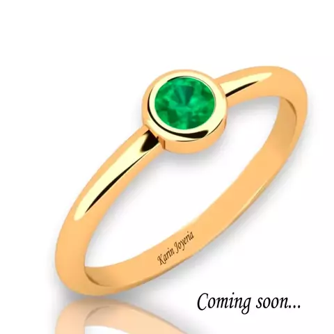 Anillo Solitario de Esmeralda Colombiana Oro 18klts Engarce Virola. - comprar online