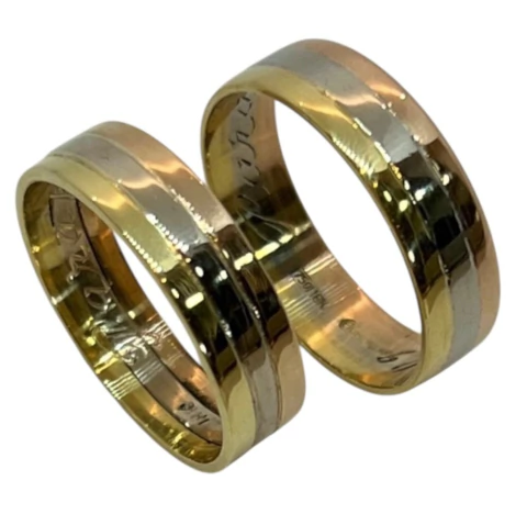 Alianzas de Oro Tricolor 18klts Cintas - comprar online
