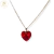 Cadena Plata + Dije Corazon Swarovski Rojo 10 mm cod3009 - ByMariana