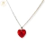 Cadena Plata + Dije Corazon Swarovski Rojo 10 mm cod3009 - tienda online