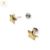 Aros Plata Y Oro Estrellas 8 mm Pasante Rosca cod3657