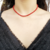 Cadena Plata Piedras Chicas Color Rojo X 40 cm cod2528