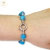 Pulsera Plata Piedras Turquesa Cierre Marinero Comun cod1355