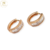 Aros Plata Argolla Rodinado Rojo con Piedras Baguette 15 mm cod3687