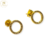 Aros Plata Pasante Rodinado Dorado Micro Pave 10 mm cod3688