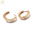 Aros Plata Argolla Rodinado Rojo con Piedras Baguette 15 mm cod3687