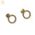 Aros Plata Pasante Rodinado Dorado Micro Pave 10 mm cod3688