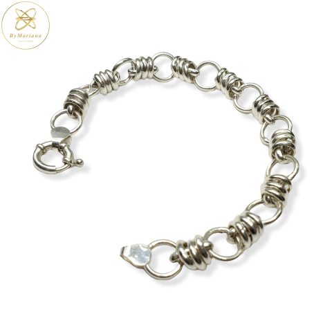 Pulsera Plata Argollas Redondas Chicas Y Grandes cod1442