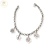 Pulsera Plata Rolo con 4 Dijes cod1431
