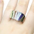 Anillo Plata Y Oro Abanico Multicolor cod3498 - comprar online