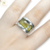 Anillo Plata con Piedra Verde Grande cod1195