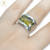 Anillo Plata con Piedra Verde Grande cod1195