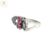 Anillo Plata Raices Piedras Rojas cod2233 - ByMariana