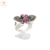 Imagen de Anillo Plata Raices Piedras Rojas cod2233