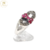 Anillo Plata Raices Piedras Rojas cod2233