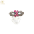 Anillo Plata Raices Piedras Rojas cod2233 - comprar online