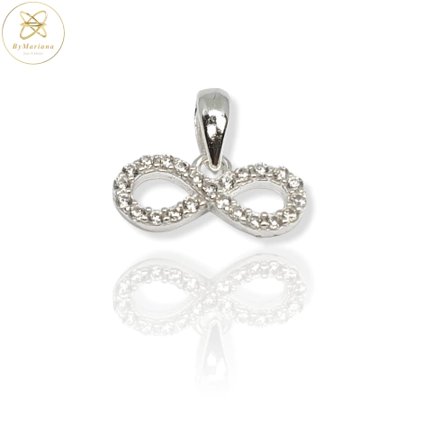 Dije Plata Infinito Micro Pave Colgante 15 X 6 mm cod3717